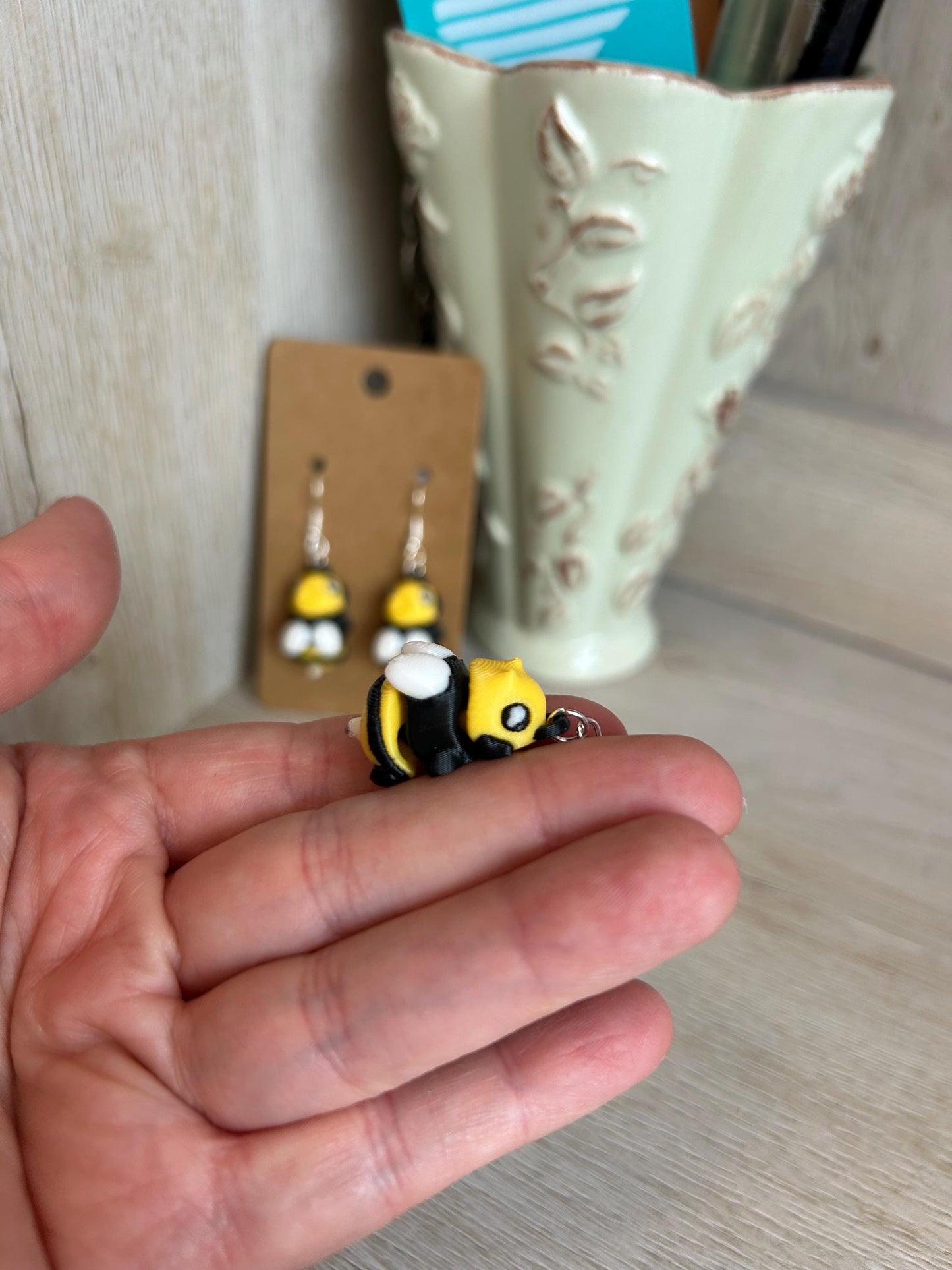 Articulated Bee Dangly Earrings