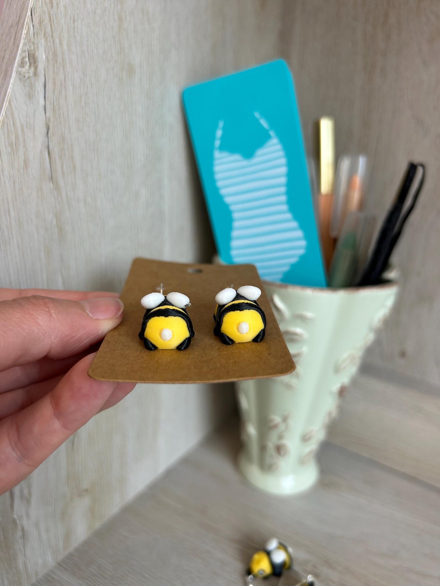Articulated Bee Dangly Earrings