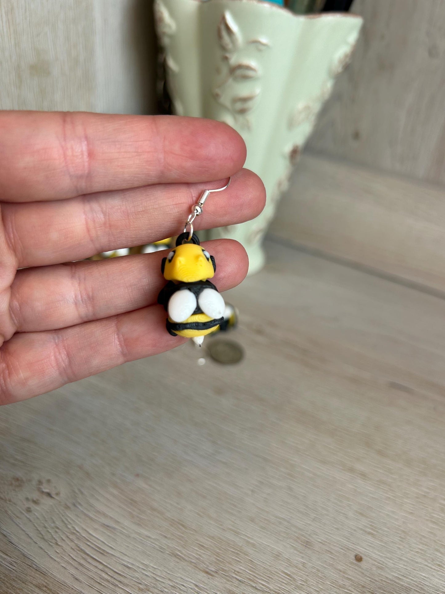 Articulated Bee Dangly Earrings
