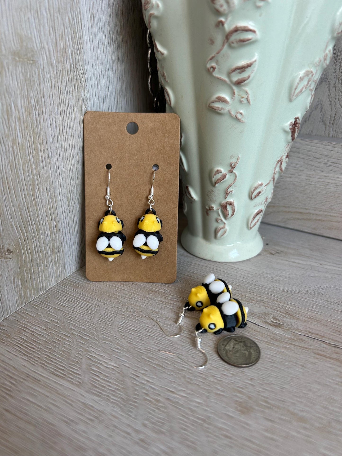 Articulated Bee Dangly Earrings