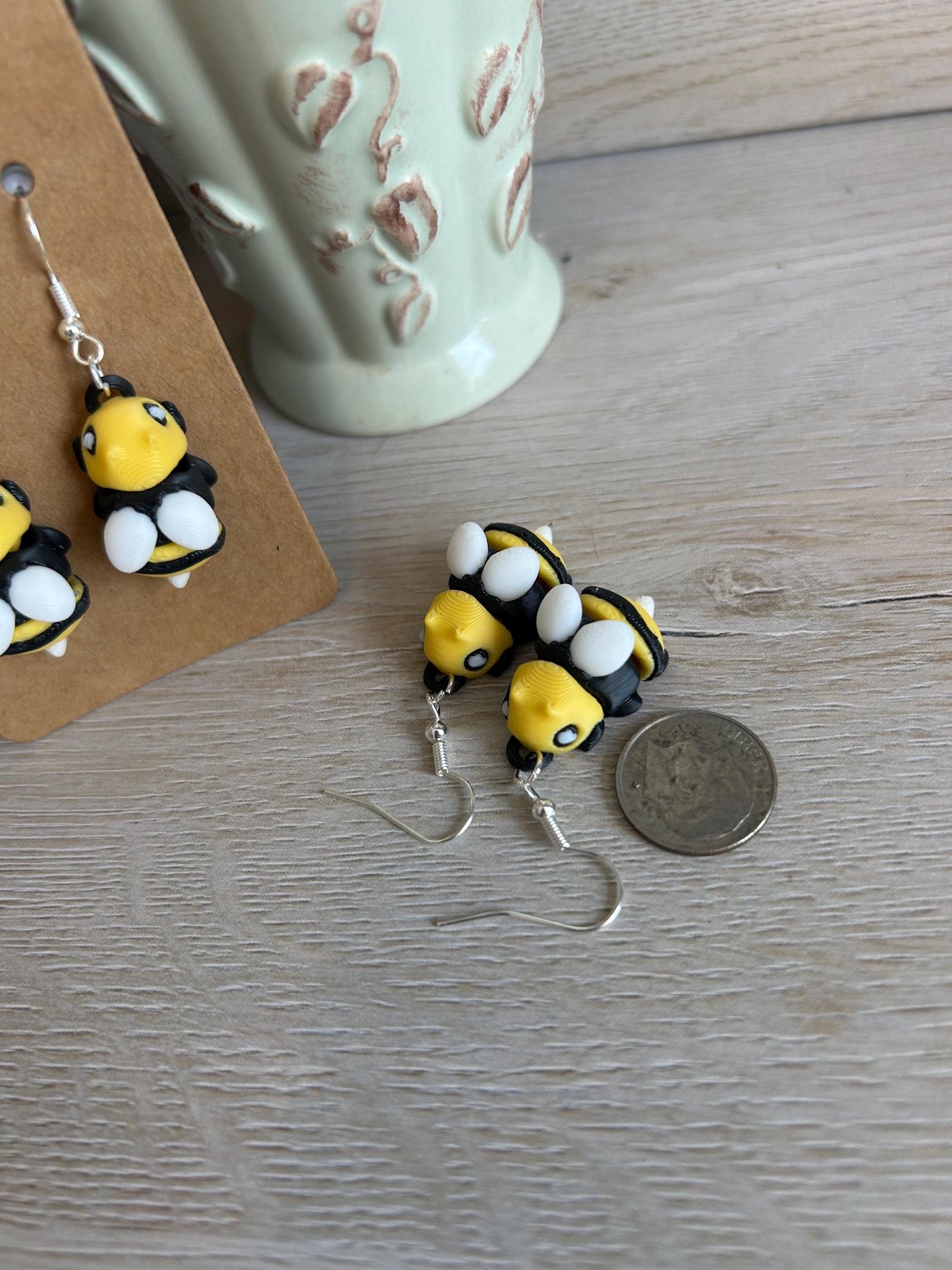 Articulated Bee Dangly Earrings