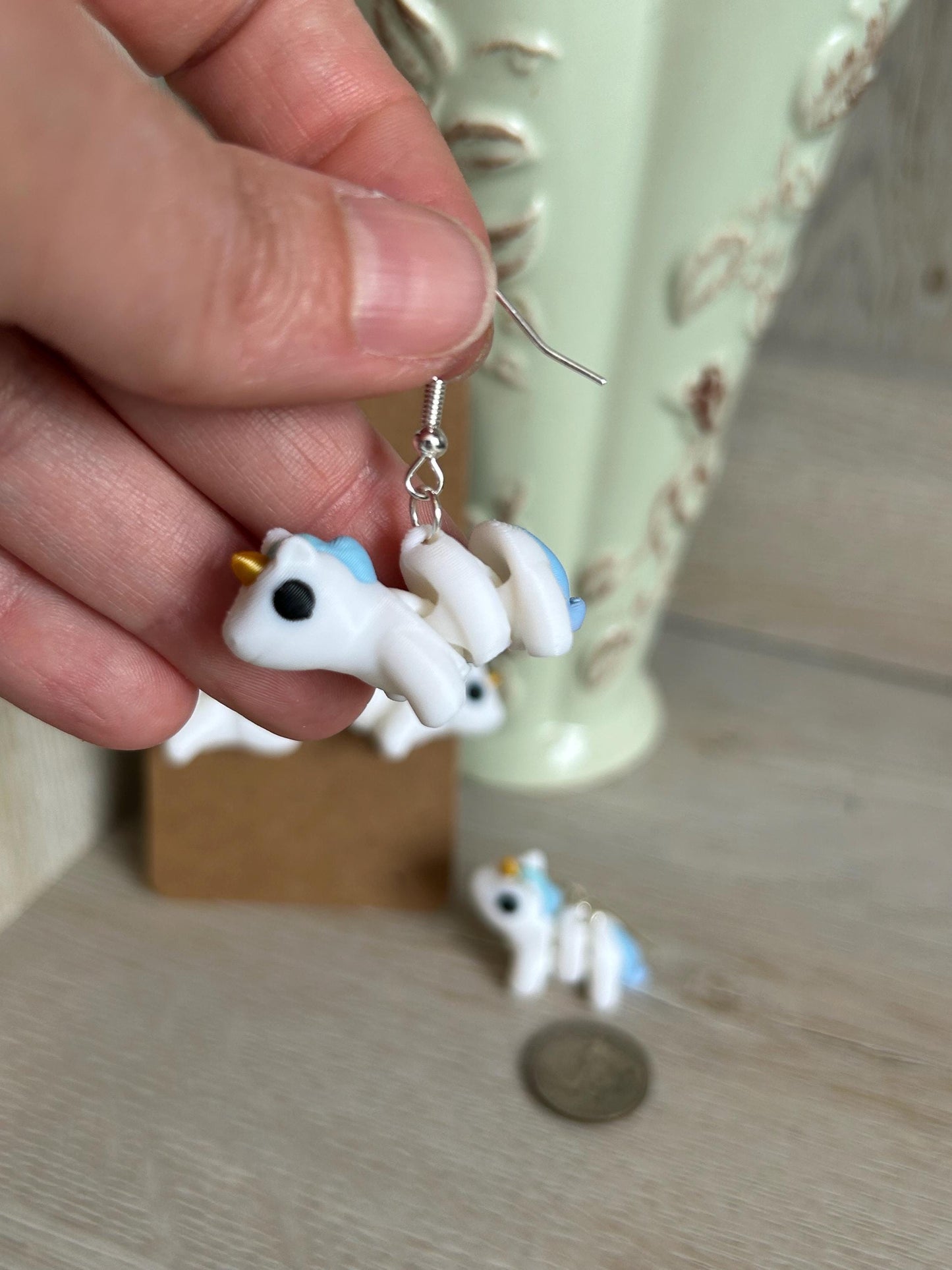 Articulated Unicorn Drop Earrings