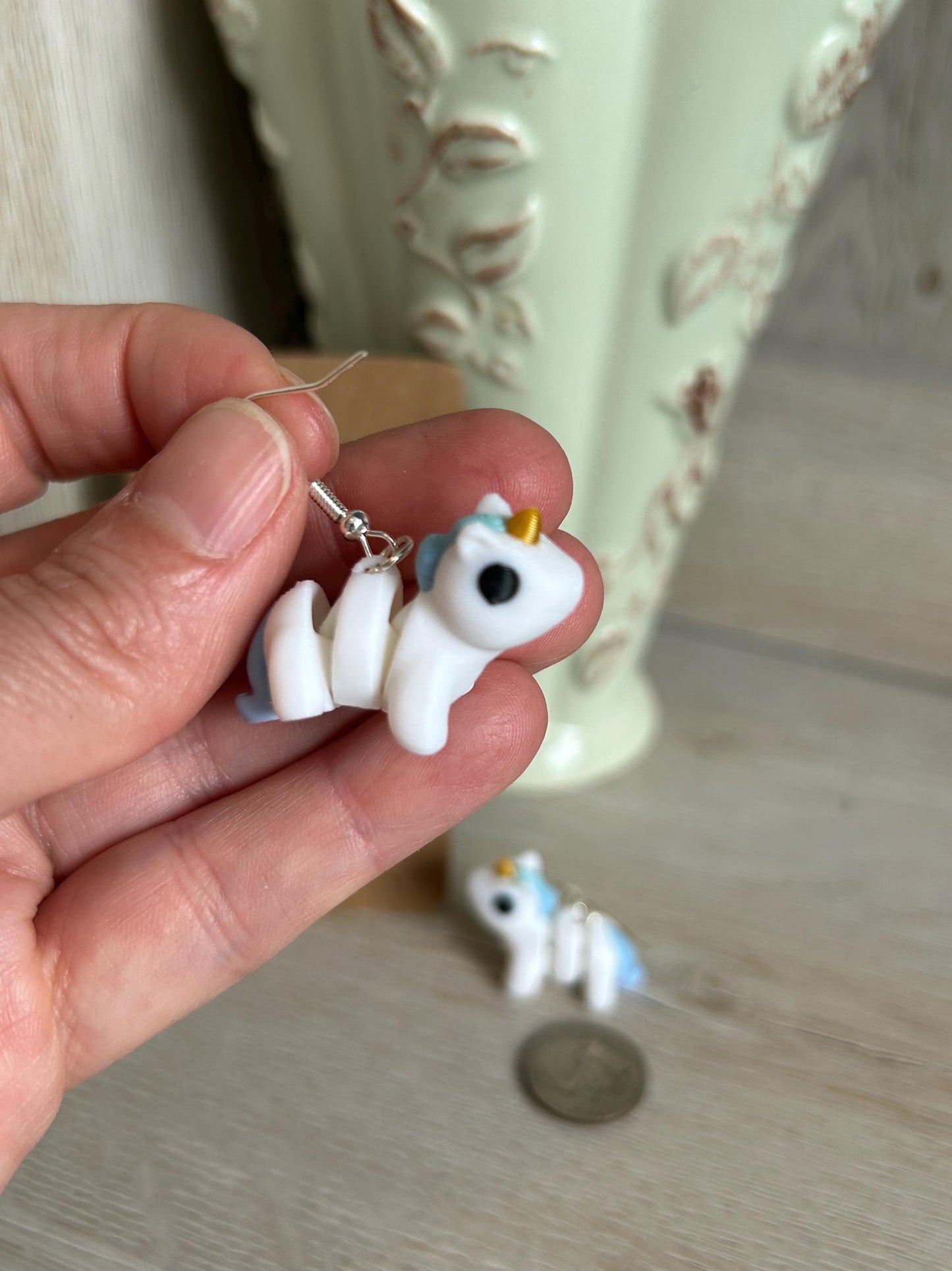 Articulated Unicorn Drop Earrings