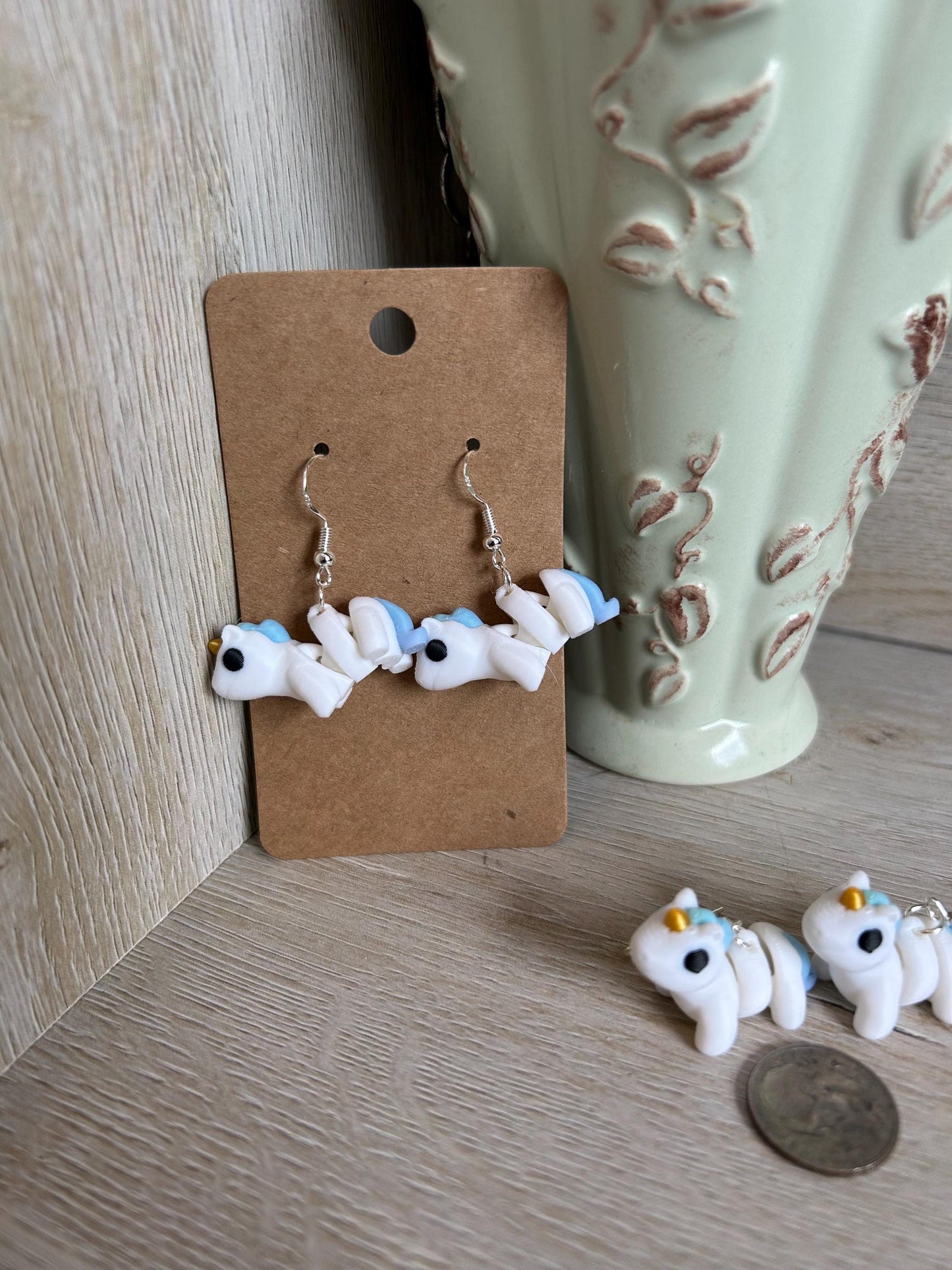 Articulated Unicorn Drop Earrings
