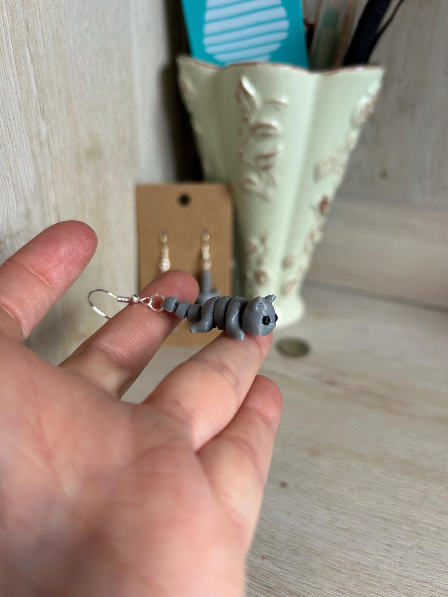 Articulated Dangly Cat Earrings