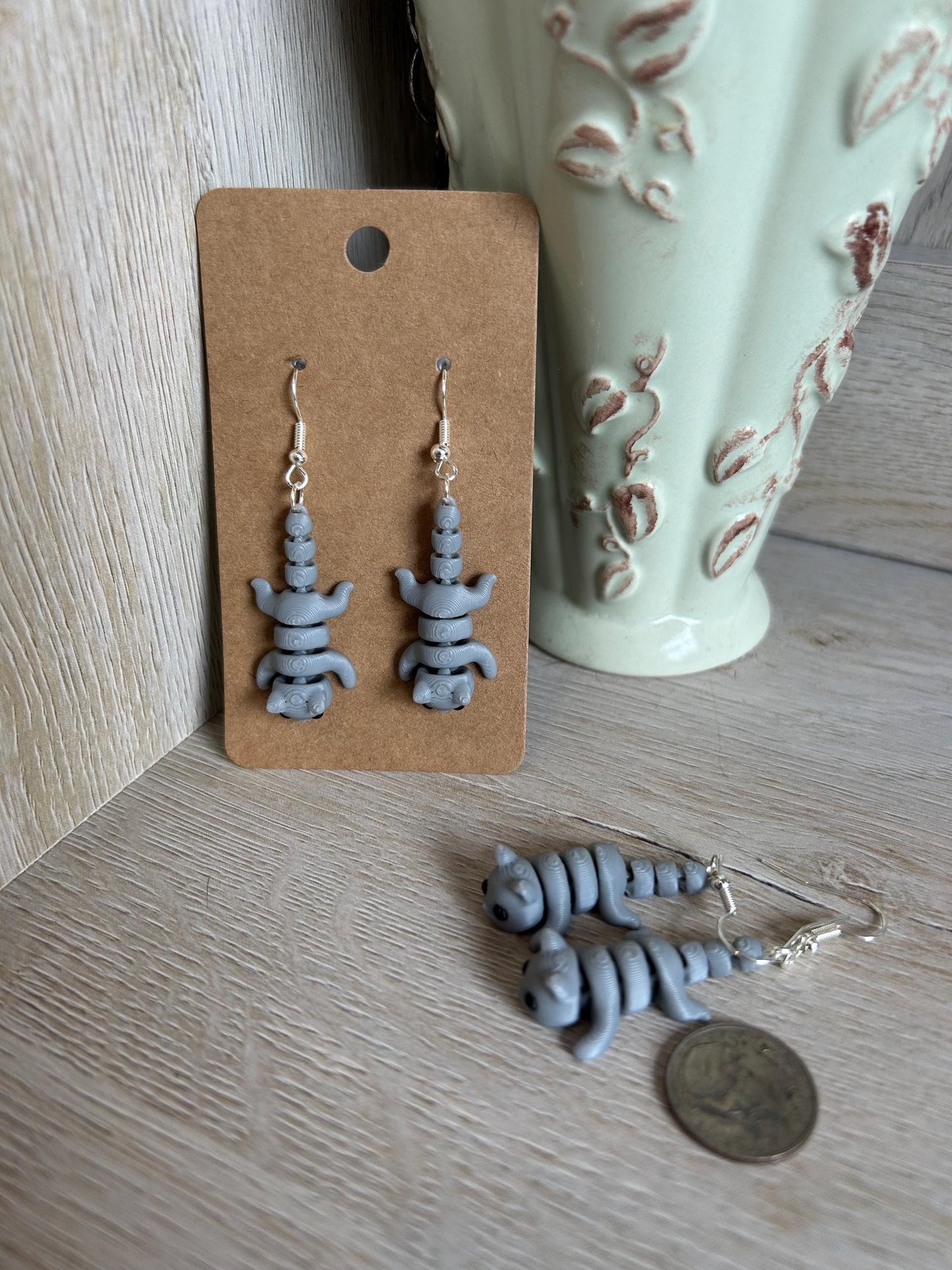 Articulated Dangly Cat Earrings