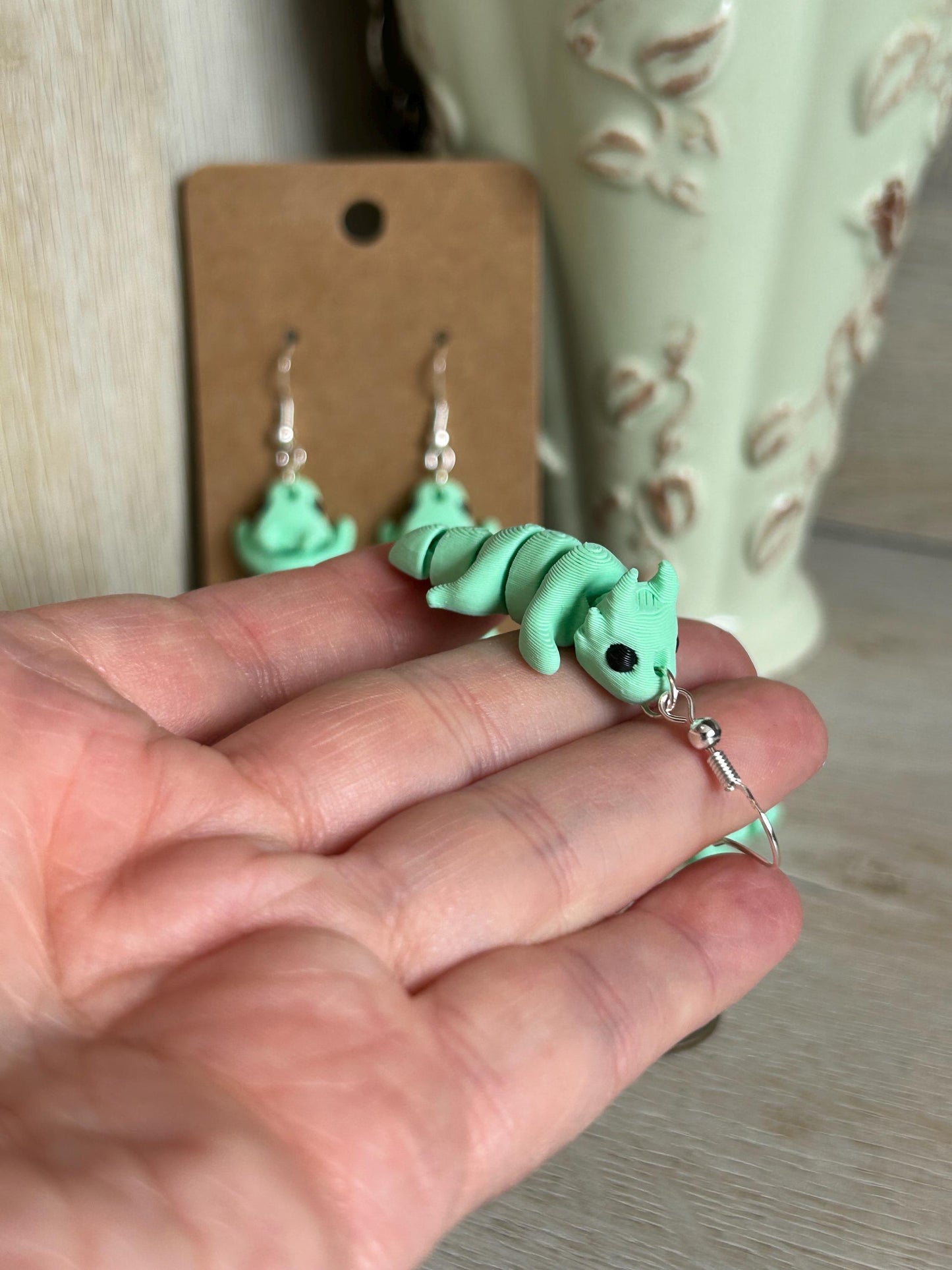 Articulated Dragon Drop Earrings