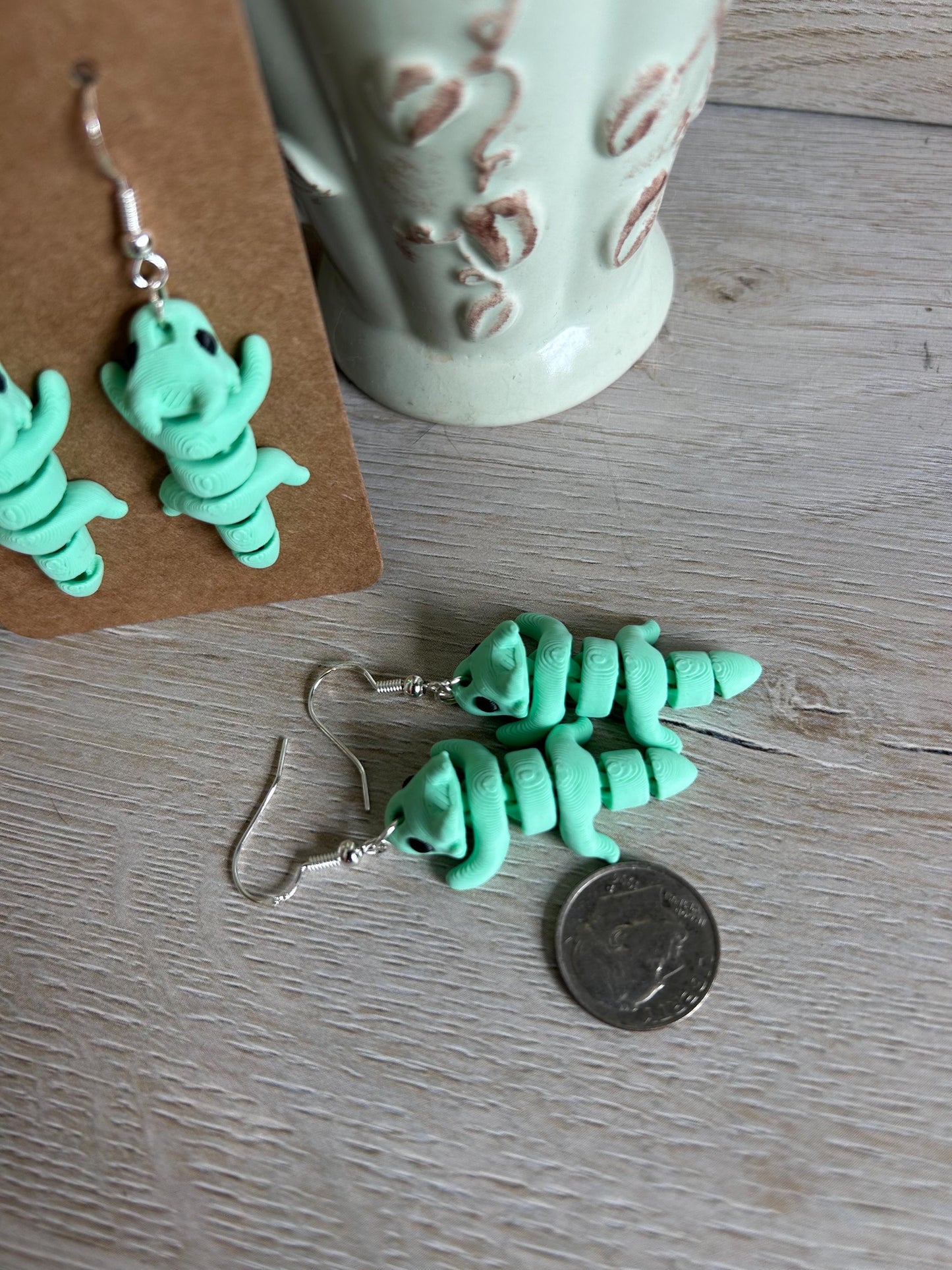Articulated Dragon Drop Earrings