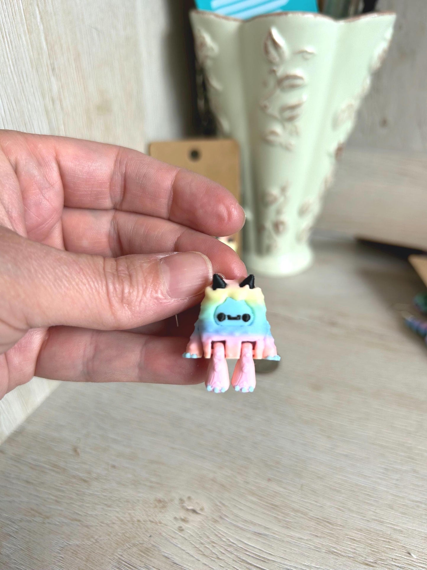 Articulated Rainbow Yeti Drop Earrings