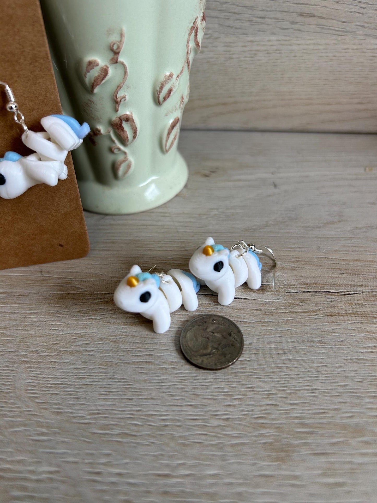 Articulated Unicorn Drop Earrings