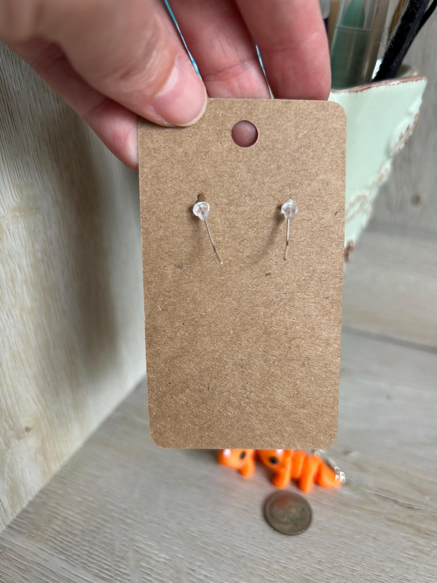 Articulated Triceratops Drop Earrings