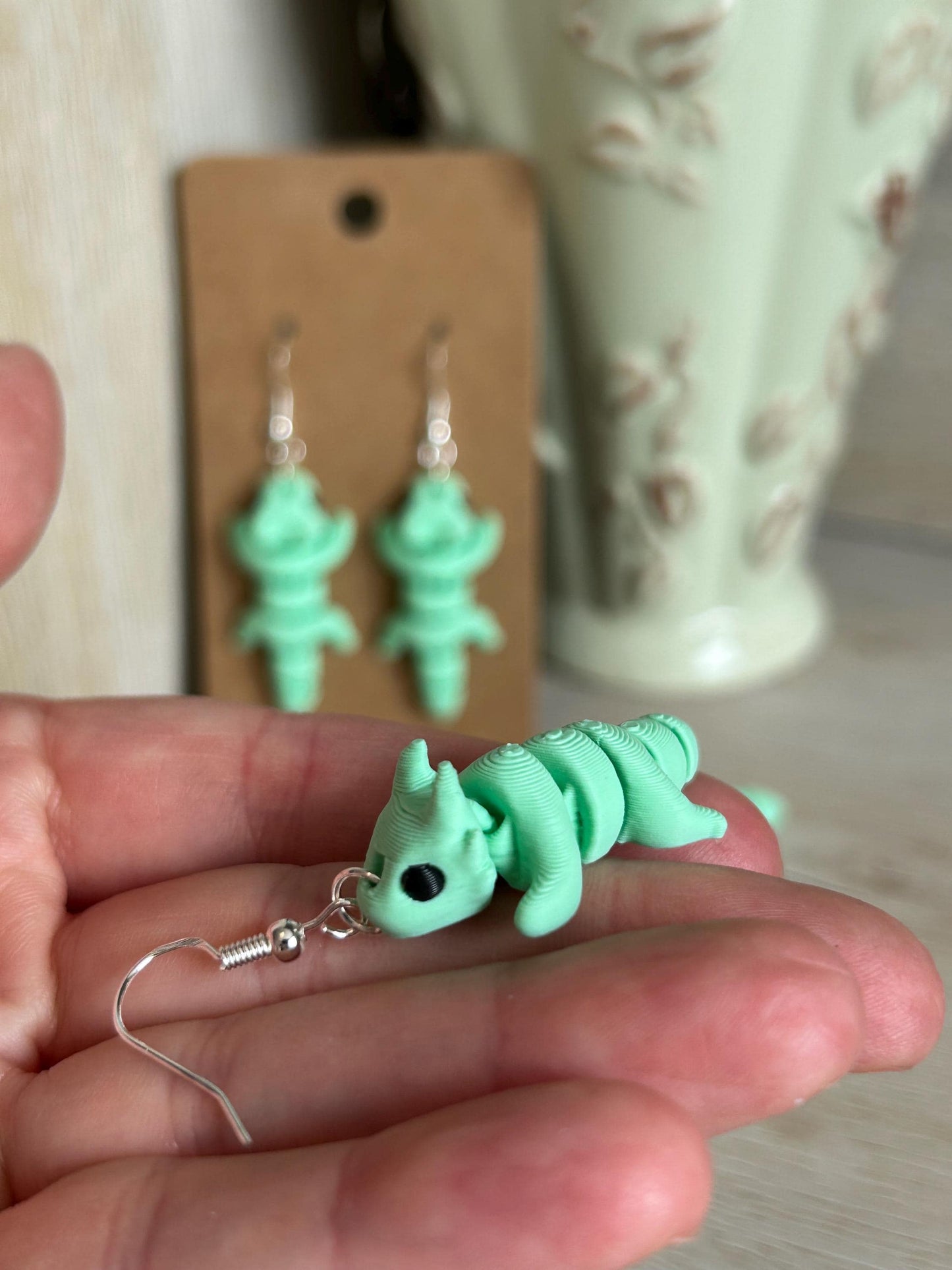 Articulated Dragon Drop Earrings