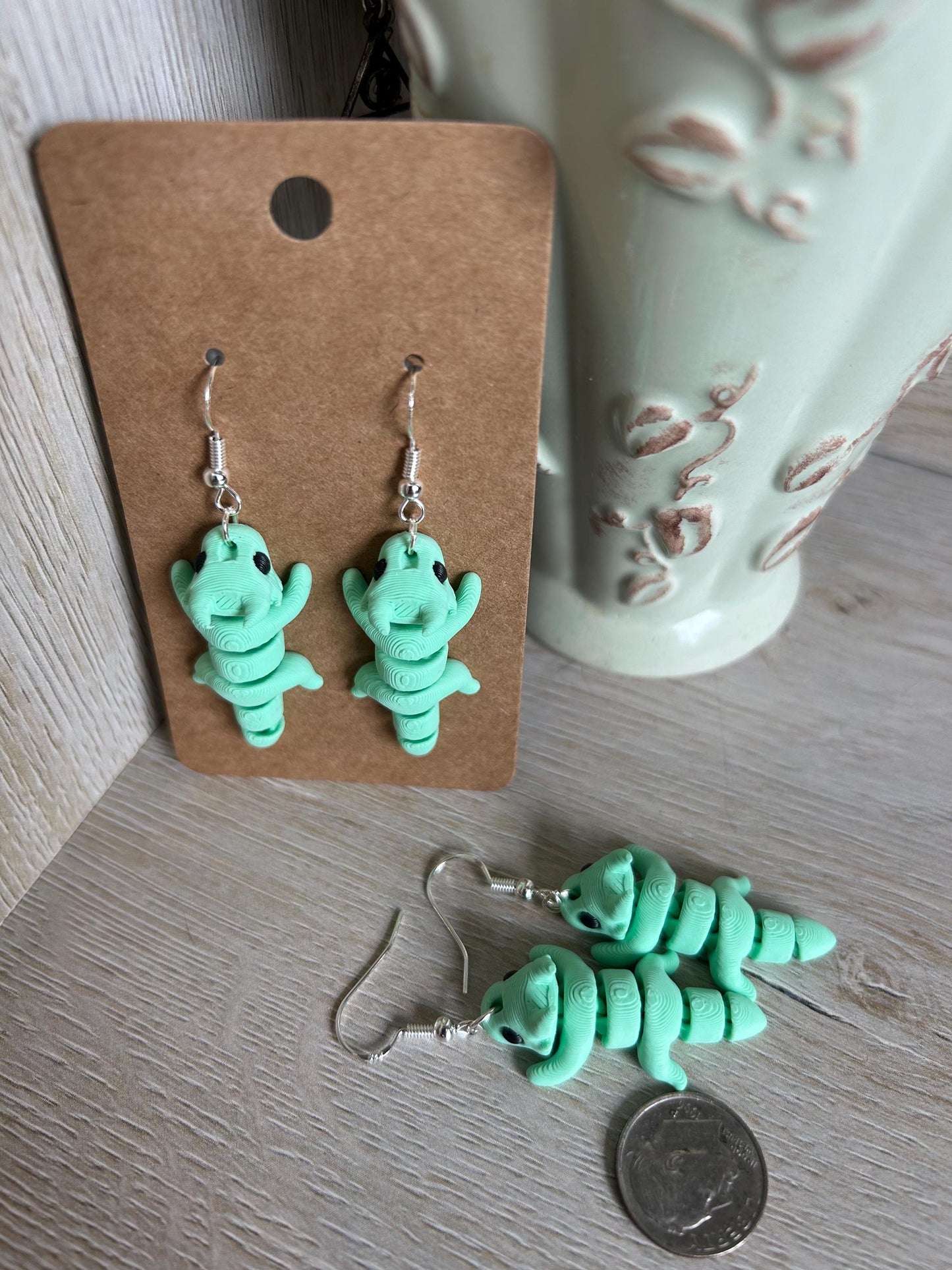 Articulated Dragon Drop Earrings
