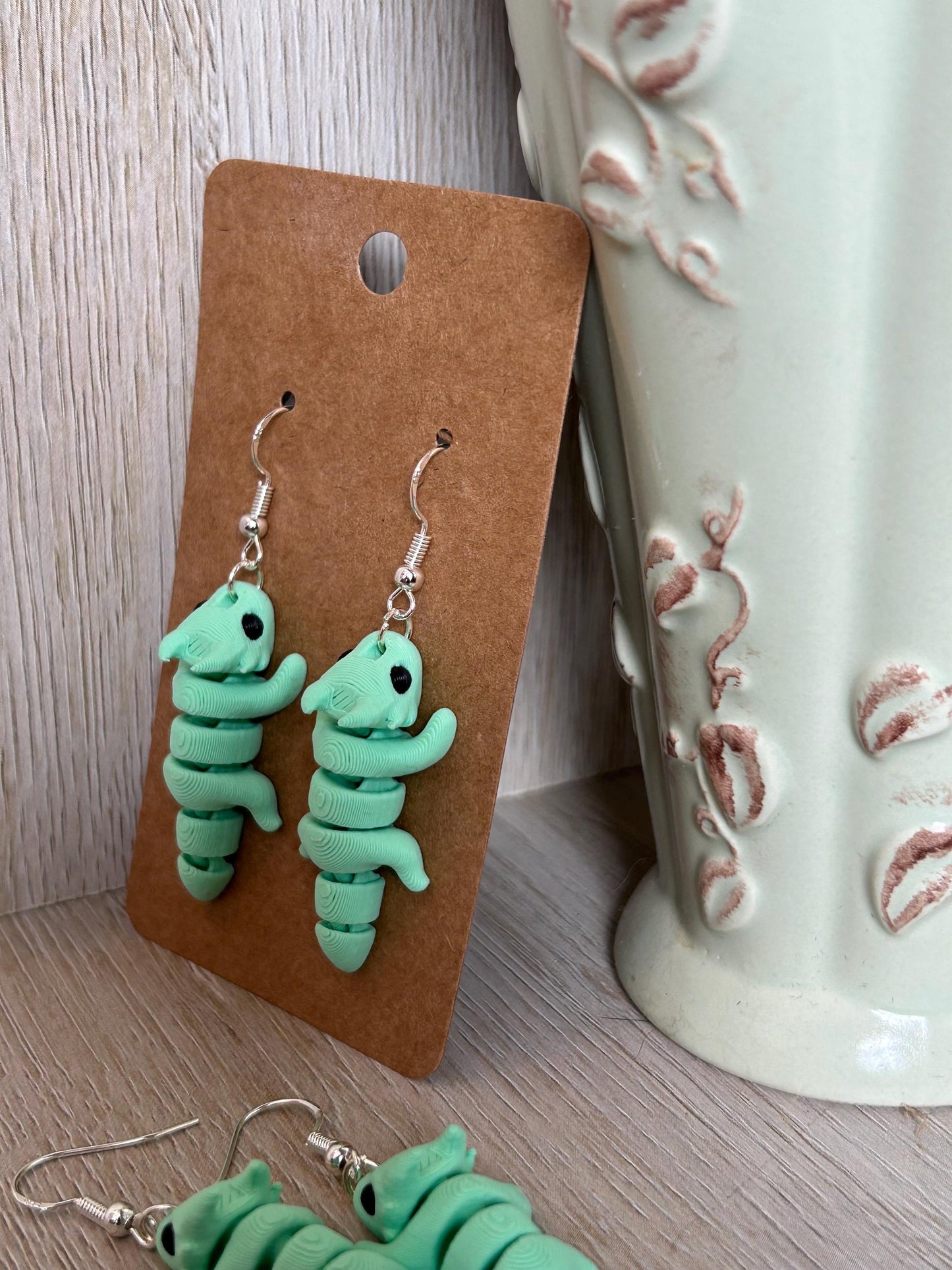 Articulated Dragon Drop Earrings