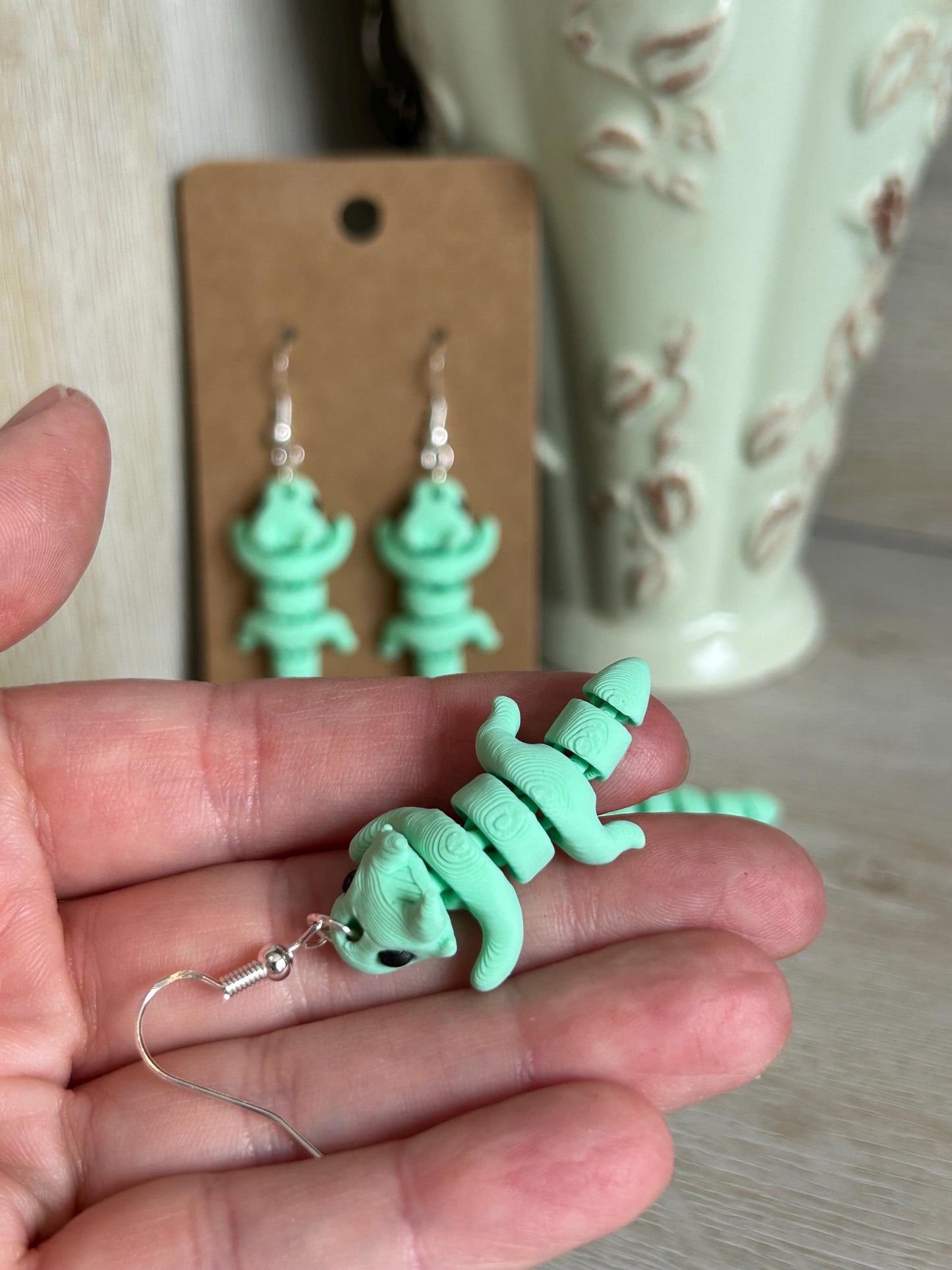 Articulated Dragon Drop Earrings