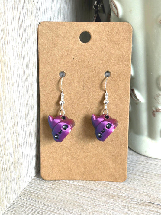 Rainbow Poop Dangly Earrings