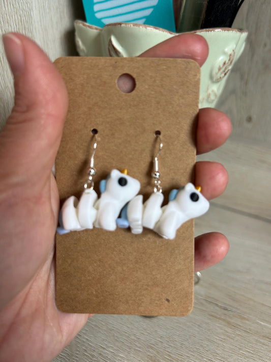 Articulated Unicorn Drop Earrings