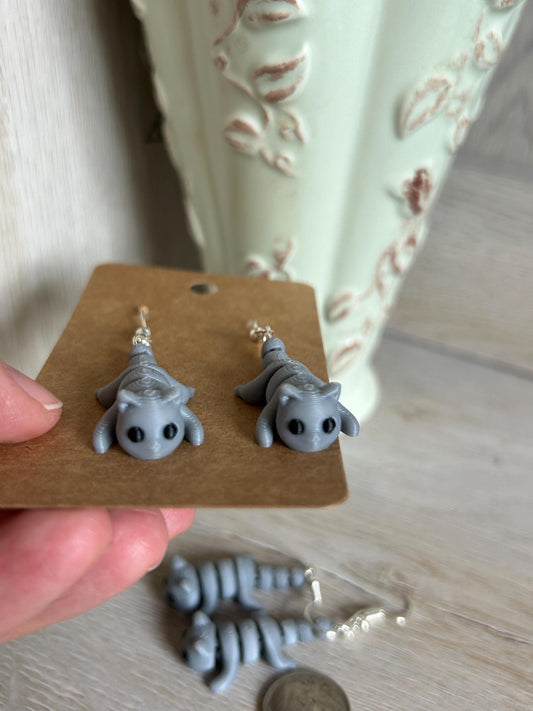 Articulated Dangly Cat Earrings