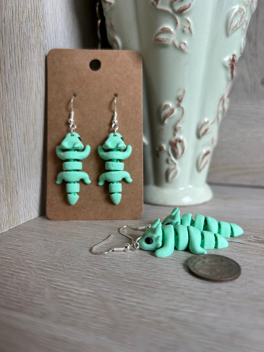 Articulated Dragon Drop Earrings