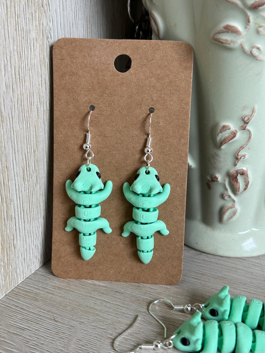 Articulated Dragon Drop Earrings
