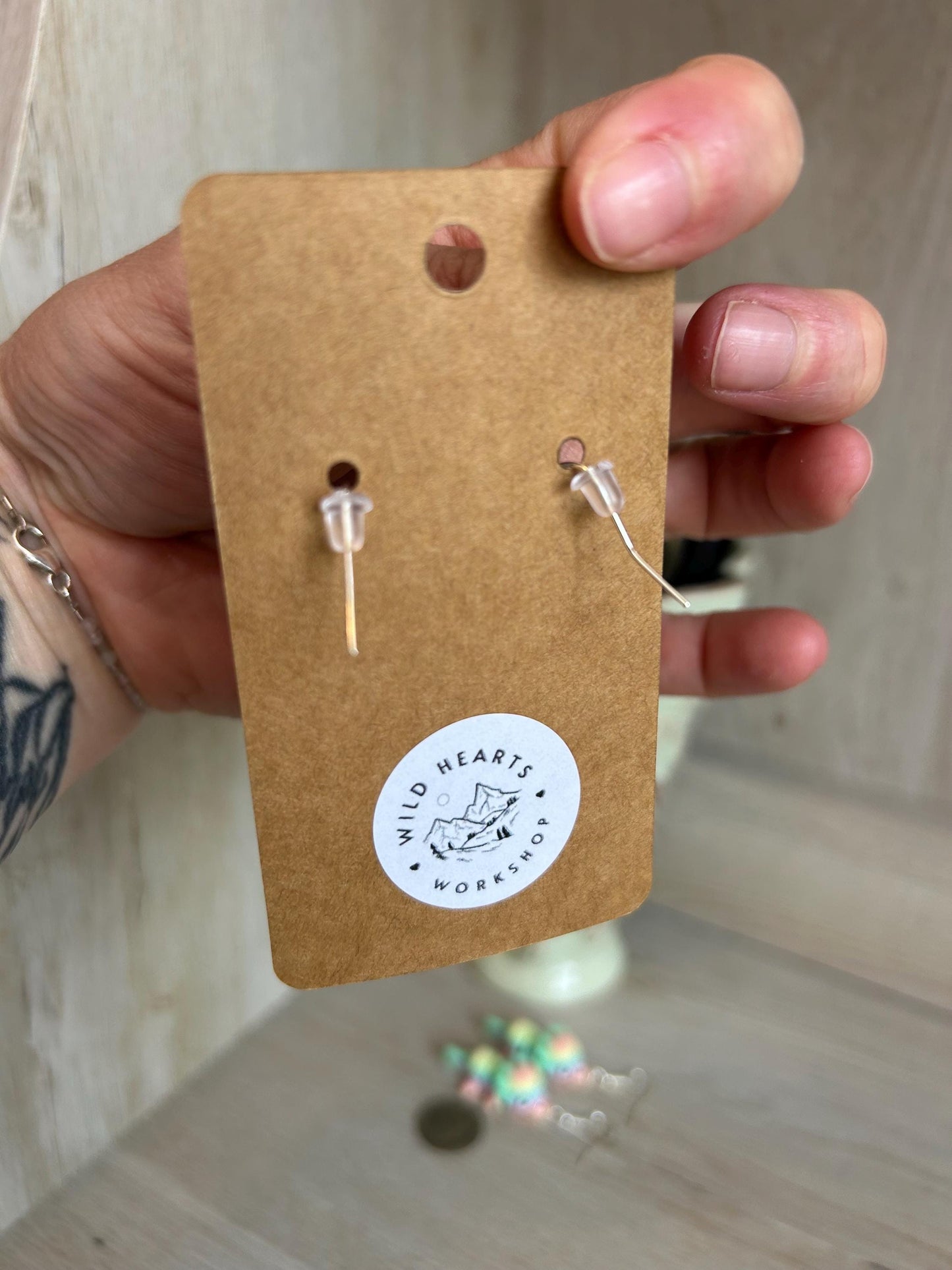 Rainbow Axolotl Articulated Earrings
