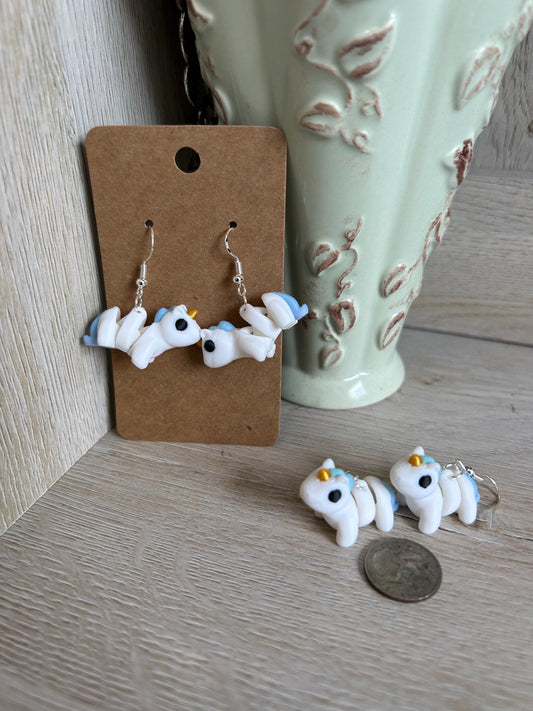 Articulated Unicorn Drop Earrings